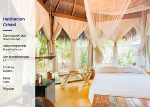 a poster of a bedroom with a bed and a table at OMA CANCUN - Holistic Healing Center in Cancún