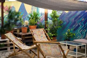 Vonkajšia záhrada v ubytovaní Backpackers Home