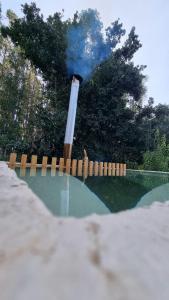 a smoke stack sticking out of a pool of water at RAMAL LODGE CONSTITUCION in Constitución