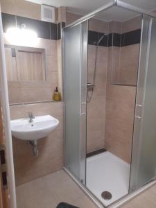 Koupelna v ubytování Apartmány Míra