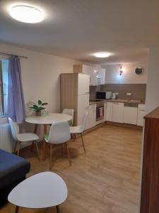 Kuchyň nebo kuchyňský kout v ubytování Apartmány Míra