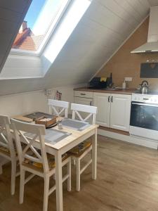 Kuchyň nebo kuchyňský kout v ubytování Apartmány Turkovna