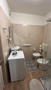 a bathroom with a sink and a toilet at Paola House in Lonato del Garda