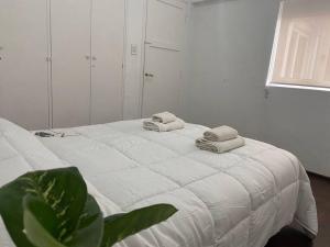 Una cama o camas en una habitación de Dpto en el centro de Mendoza