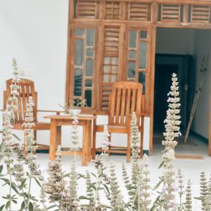 a room with two chairs and some white plants at Salty Alchemy in Arugam Bay +37 photos