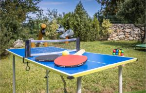 - une table de ping-pong avec une raquette et des balles dans l'établissement Pet Friendly Home In Crikvenica With Wifi, à Crikvenica