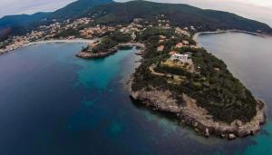 an aerial view of an island in the water at Maggiolino al mare in Cavo