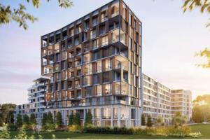 eine architektonische Darstellung eines hohen Gebäudes in der Unterkunft Four bedroom apartment with facilities in Olympic Park in Sydney