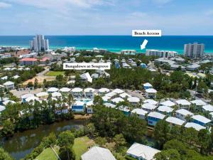 an aerial view of the beach towers resort and the ocean at Bungalows at Seagrove #149 - Three Little Birds Bungalow 30A in Seagrove Beach +32 photos