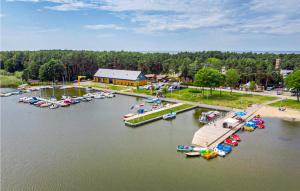 an aerial view of a marina with boats in the water at Nice Home In Jaroslawiec With Kitchen in Jarosławiec