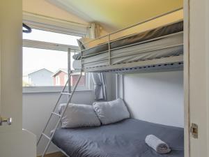 a bunk bed in a small room with a ladder at Bluebell Lodge in Saint Merryn