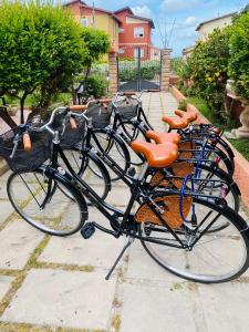 a row of bikes parked next to each other at Villa Marogna in Alghero