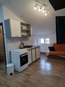 Kuchyň nebo kuchyňský kout v ubytování Apartman Ema 2