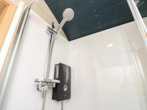 een douche met een microfoon aan de muur bij Merlot in Seaview