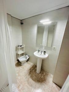 a bathroom with a sink and a toilet at Apartamento El Arenal - Free Parking in Córdoba