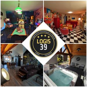 a collage of photos of a house at Logis 39 in Champagnole