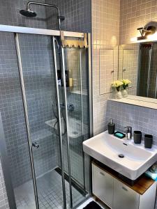 Koupelna v ubytování Apartmán NatEmi u sjezdovky Filipovice