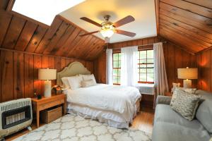 a bedroom with a bed and a ceiling fan at Quiet Ellaville Home with Patio and Outdoor Dining! 