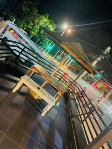 an overhead view of a city street at night at Airport City Hotel in Katunayaka