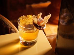 a shrimp in a glass on a table at The Ritz London in London