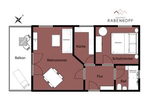 Půdorys ubytování Das Bergquartier - Ferienwohnung Rabenkopf
