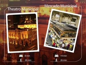 two pictures of the melbourne municipal and the mercado municipal at Hotel Itamarati Centro-República in Sao Paulo