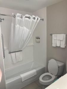 een badkamer met een bad, een toilet en een douche bij Holiday Inn Express Hotel & Suites Abilene Mall South, an IHG Hotel in Abilene