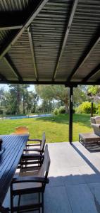 A garden outside nikol villa elani