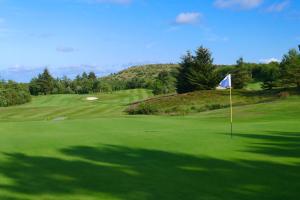 a golf course with a flag on a green at ClydeView Apartments in Langbank