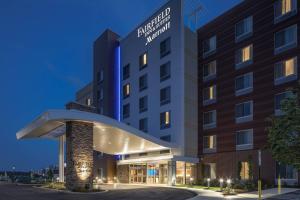 a rendering of the front of the hampton inn suites hotel at Fairfield Inn & Suites by Marriott Pittsburgh North/McCandless Crossing in McCandless Township