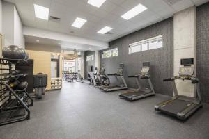a gym with treadmills and exercise bikes in a room at TownePlace Suites By Marriott Rochester Mayo Clinic Area in Rochester
