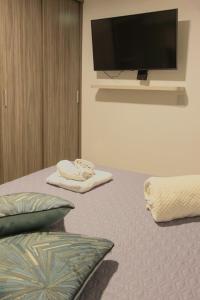 Μια τηλεόραση ή/και κέντρο ψυχαγωγίας στο Ventiuna Hotel y Coliving