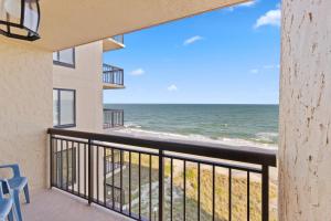 a balcony with a view of the ocean at Cozy & Charming Oceanfront Condo #803 @ Buena Vista in Myrtle Beach