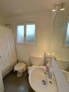 聖伊西德羅的住宿－Todo cerca en San Isidro，白色的浴室设有卫生间和水槽。