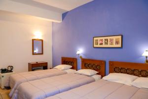 A bed or beds in a room at Artemis Hotel