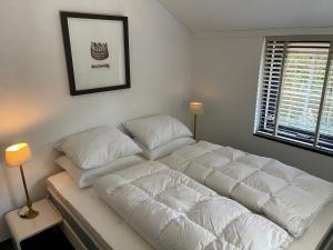 a white bed with pillows in a bedroom at RiemersHof in Ermelo