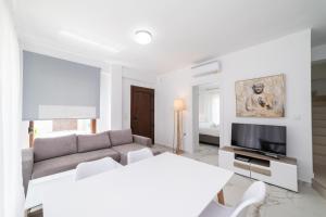 TV a/nebo společenská místnost v ubytování Argilos & Argilos Deluxe Residential Complexes