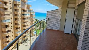 a balcony with a view of the ocean at Lorena Flat, 2 rooms 2 bath Seaview in Oropesa del Mar
