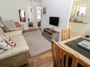 Televiisor ja/või meelelahutuskeskus majutusasutuses Badger Sett in Granite Henge near Looe