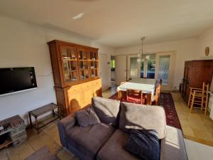 un salon avec un canapé et une table dans l'établissement Premium Holidays - Holiday home Asteria at Sint Idesbald, à Coxyde