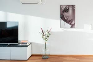 TV a/nebo společenská místnost v ubytování Cocoon am Schloß