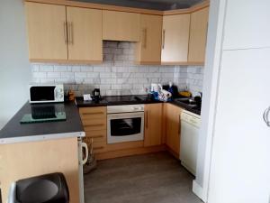 A kitchen or kitchenette at Sunnyside View Apartment -modern & cosy apartment with magnificent views to match