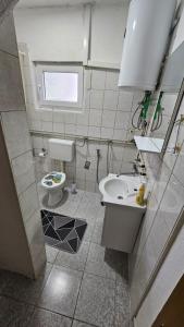 a bathroom with a sink and a toilet at Apartman Naza in Kulen Vakuf