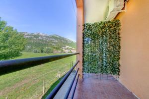 a wall with a ivy growing on the side of a building at Pristan Apartments in Dodoši