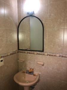 Koupelna v ubytování Hotel Astur