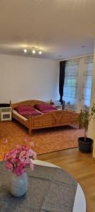 Postel nebo postele na pokoji v ubytování Ferienwohnung Vido - Nordhalben