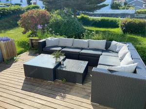 Posezení v ubytování Lys og trivelig leilighet i Larvik