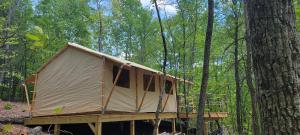 una tienda en medio de un bosque en Private place for rest in the forest Tent 1 Forrest Cump, en Lenoir