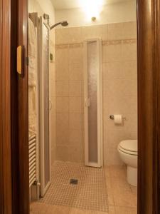 ein Bad mit einem WC und einer Duschkabine in der Unterkunft La Chiocciola Assisi in Assisi