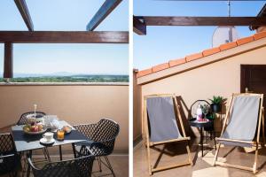 A balcony or terrace at Cesare Apartment, with Swimming pool and Sea view